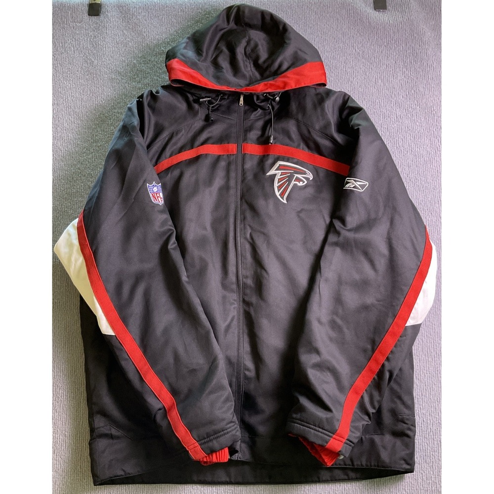 Atlanta Falcons Reebok Authentic Sideline NFL Jacket Hooded Fleece Lined XL